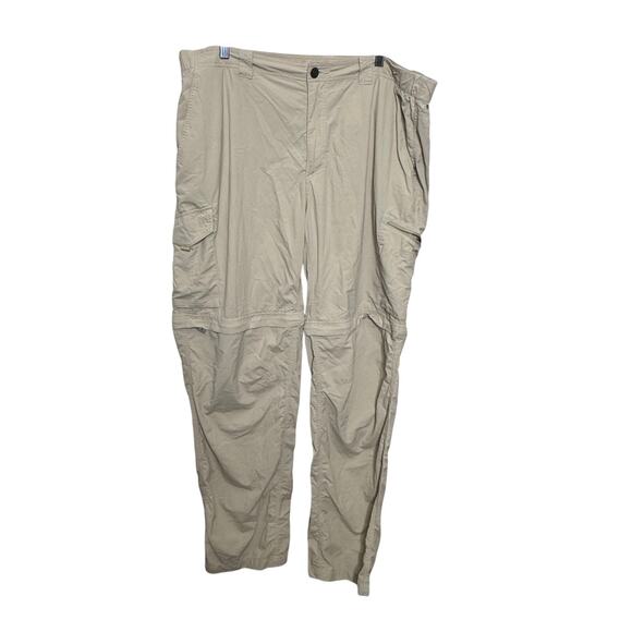 Columbia Omni-Shade Convertible Hiking Pants 42x34 Beige Zip Off Cargo Outdoor - Picture 1 of 12